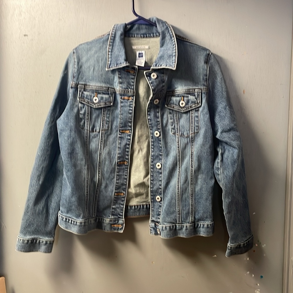 Gap Trucker Jean Jacket stretch XL, vintage distresed - Picture 2 of 6